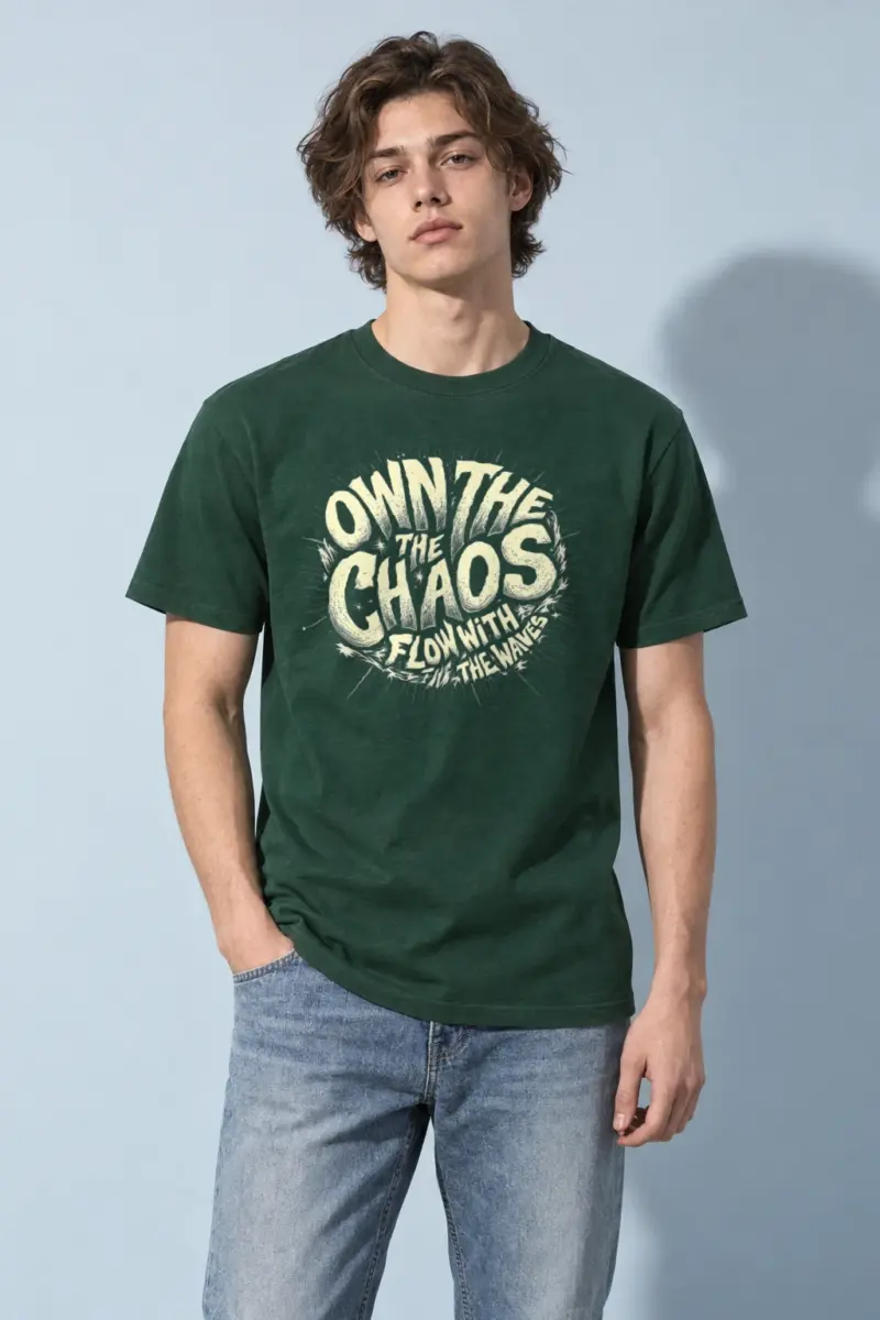 "Own The Chaos" Heavyweight Unisex Crewneck T-shirt | Gildan 5000