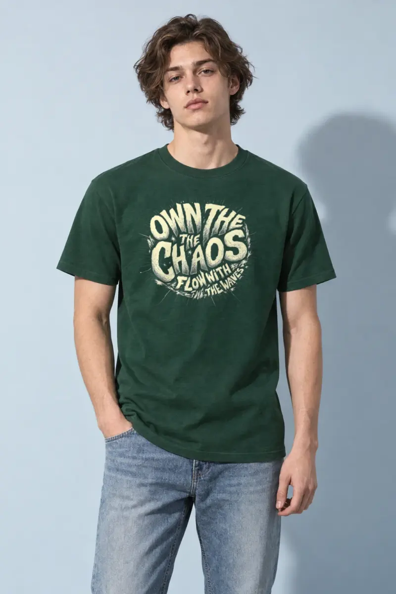 "Own The Chaos" Heavyweight Unisex Crewneck T-shirt