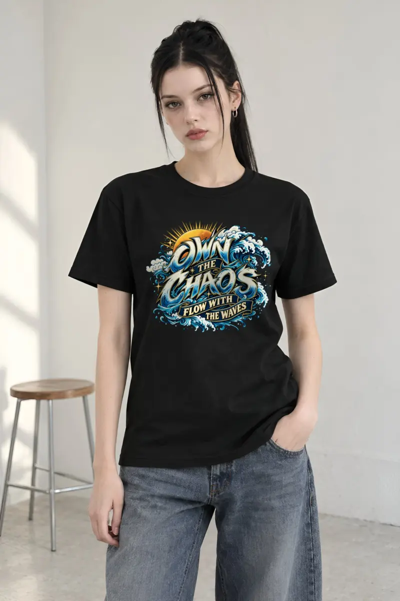 "Own the Chaos Waves" Heavyweight Unisex Crewneck T-shirt