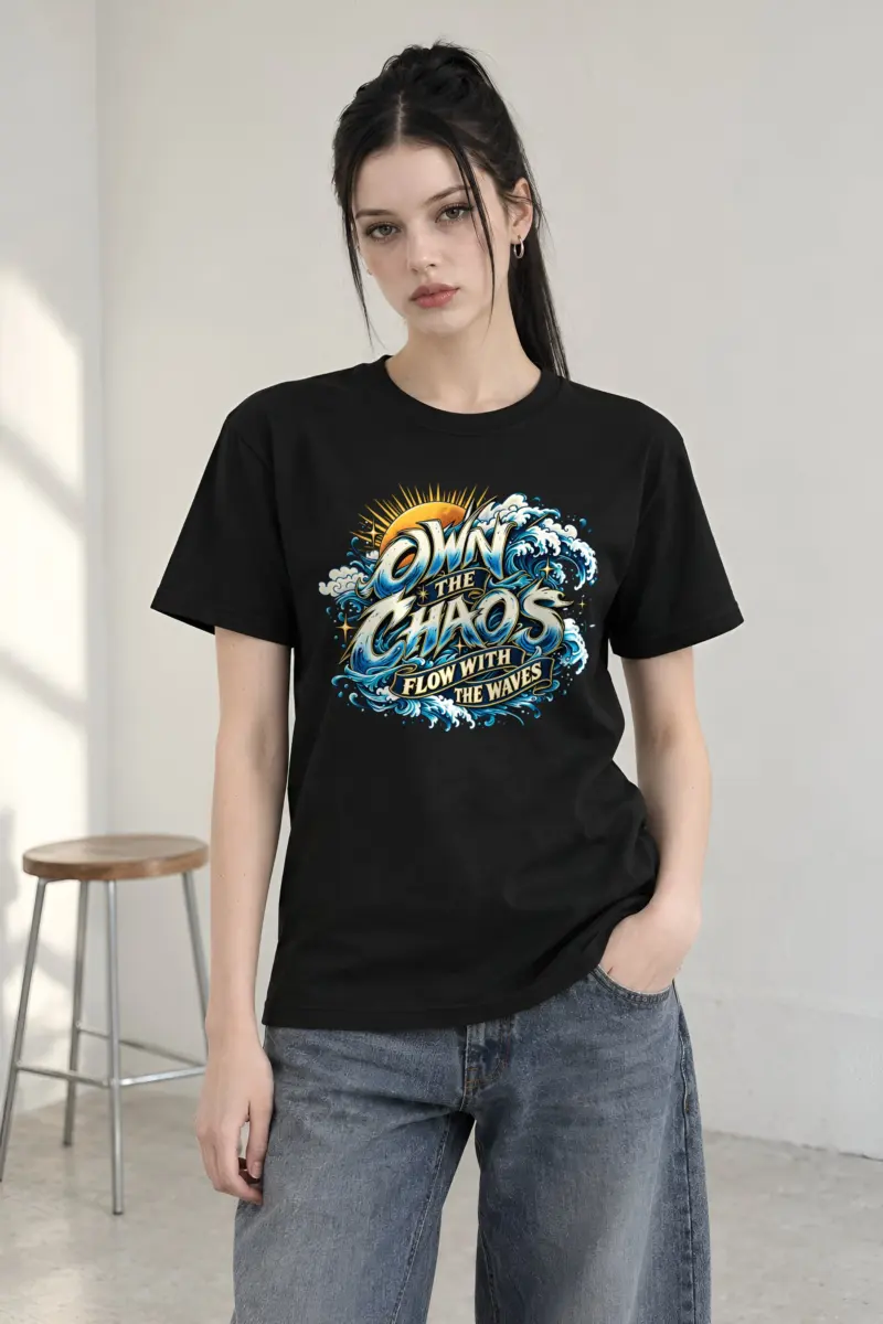 "Own the Chaos Waves" Heavyweight Unisex Crewneck T-shirt