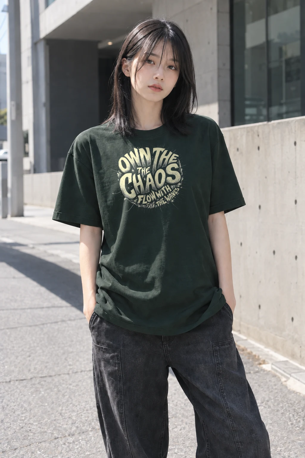 "Own The Chaos" Heavyweight Unisex Crewneck T-shirt | Gildan 5000