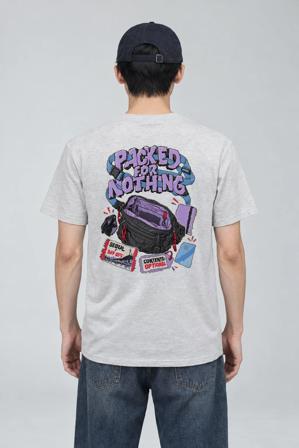 "Packed For Nothing" Heavyweight Unisex Crewneck T-shirt | Gildan 5000