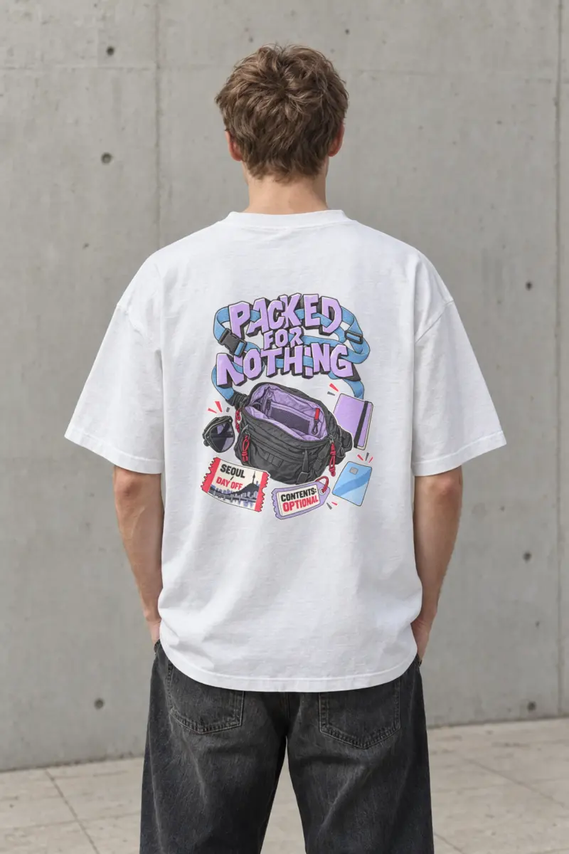 "Packed For Nothing" Men's Oversized Heavyweight Crewneck T-Shirt