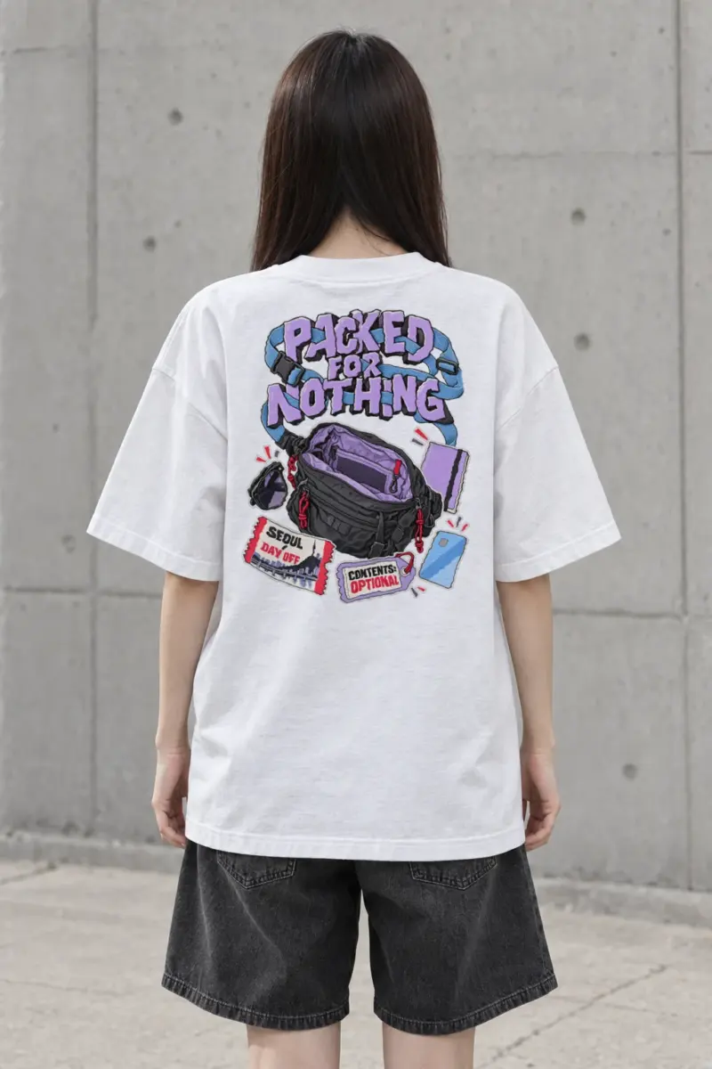 "Packed For Nothing" Men's Oversized Heavyweight Crewneck T-Shirt