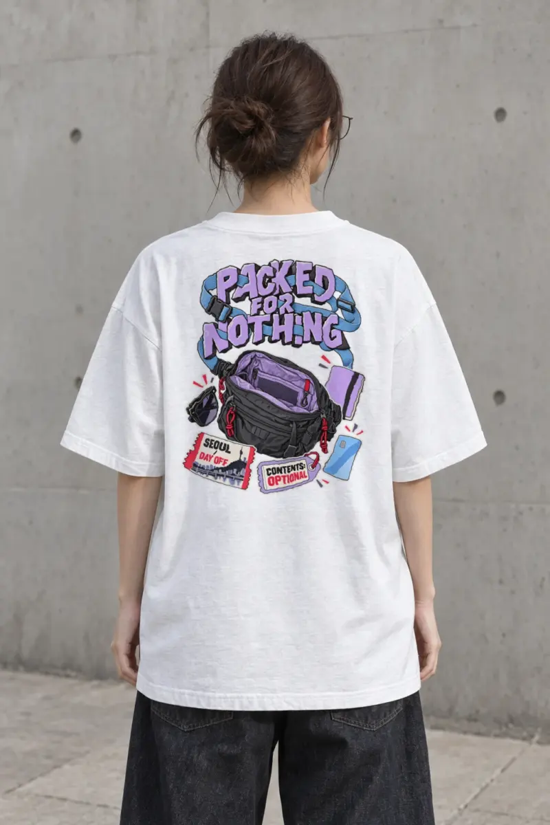 “Packed For Nothing” Men’s Oversized Heavyweight Crewneck T-Shirt | Shaka Wear SHMHSS