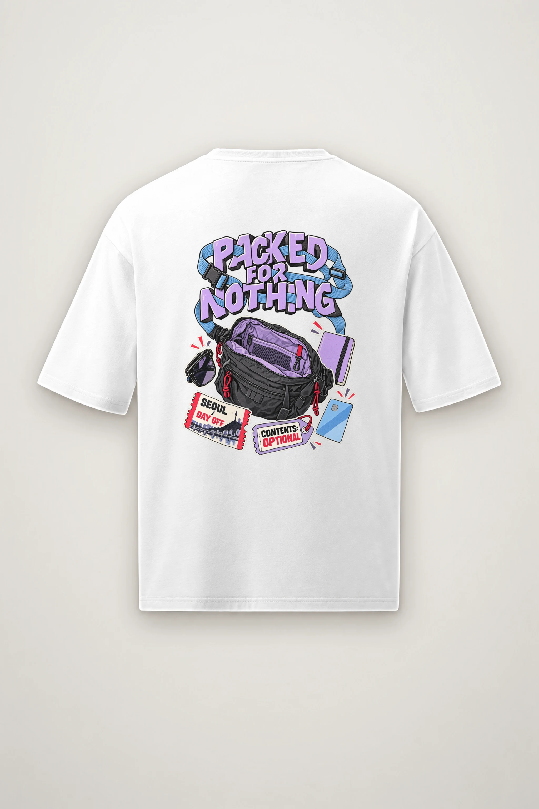 "Packed For Nothing" Men's Oversized Heavyweight Crewneck T-Shirt