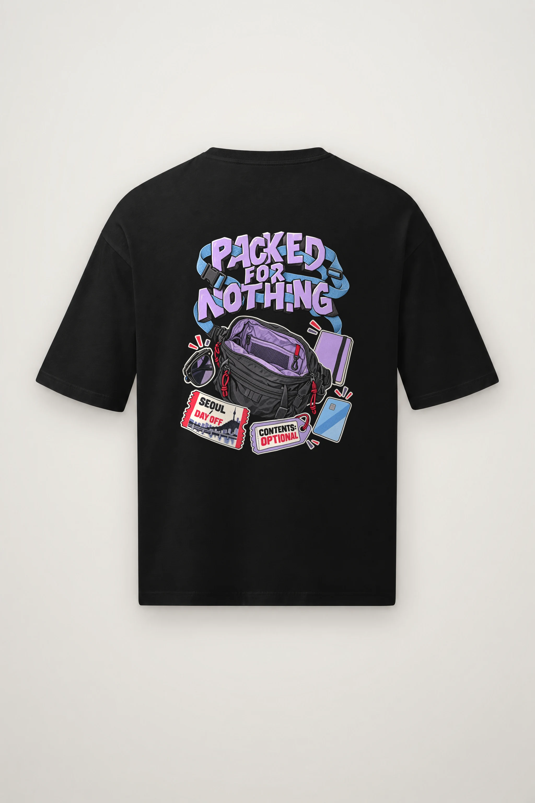 "Packed For Nothing" Men's Oversized Heavyweight Crewneck T-Shirt