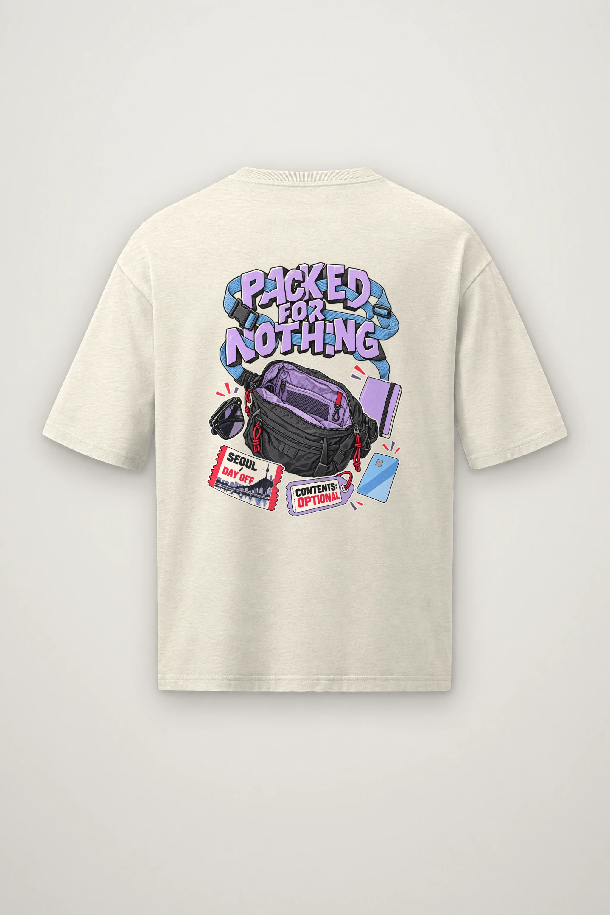 "Packed For Nothing" Men's Oversized Heavyweight Crewneck T-Shirt