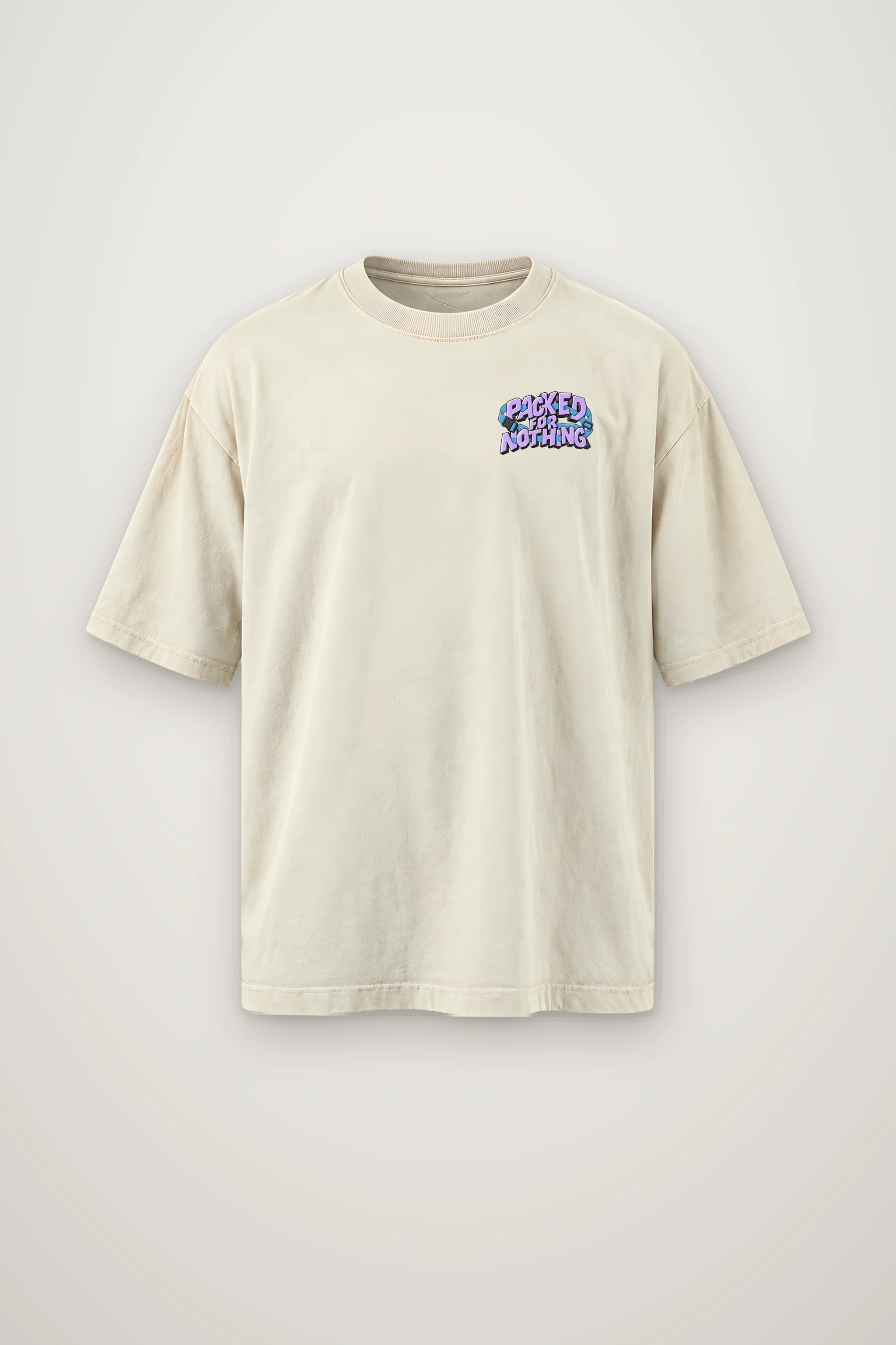 "Packed For Nothing" Men's Oversized Heavyweight Crewneck T-Shirt