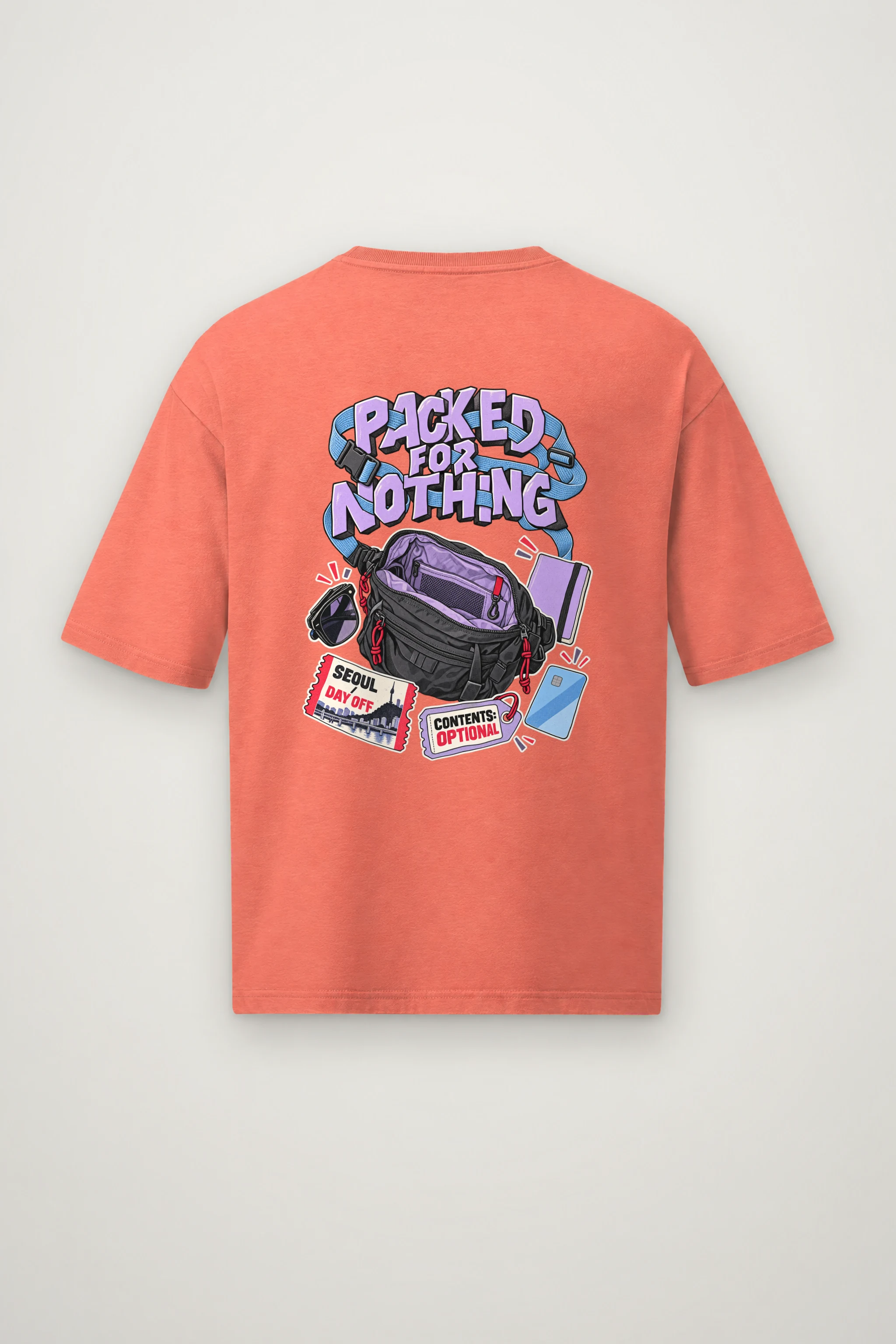 "Packed For Nothing" Men's Oversized Heavyweight Crewneck T-Shirt