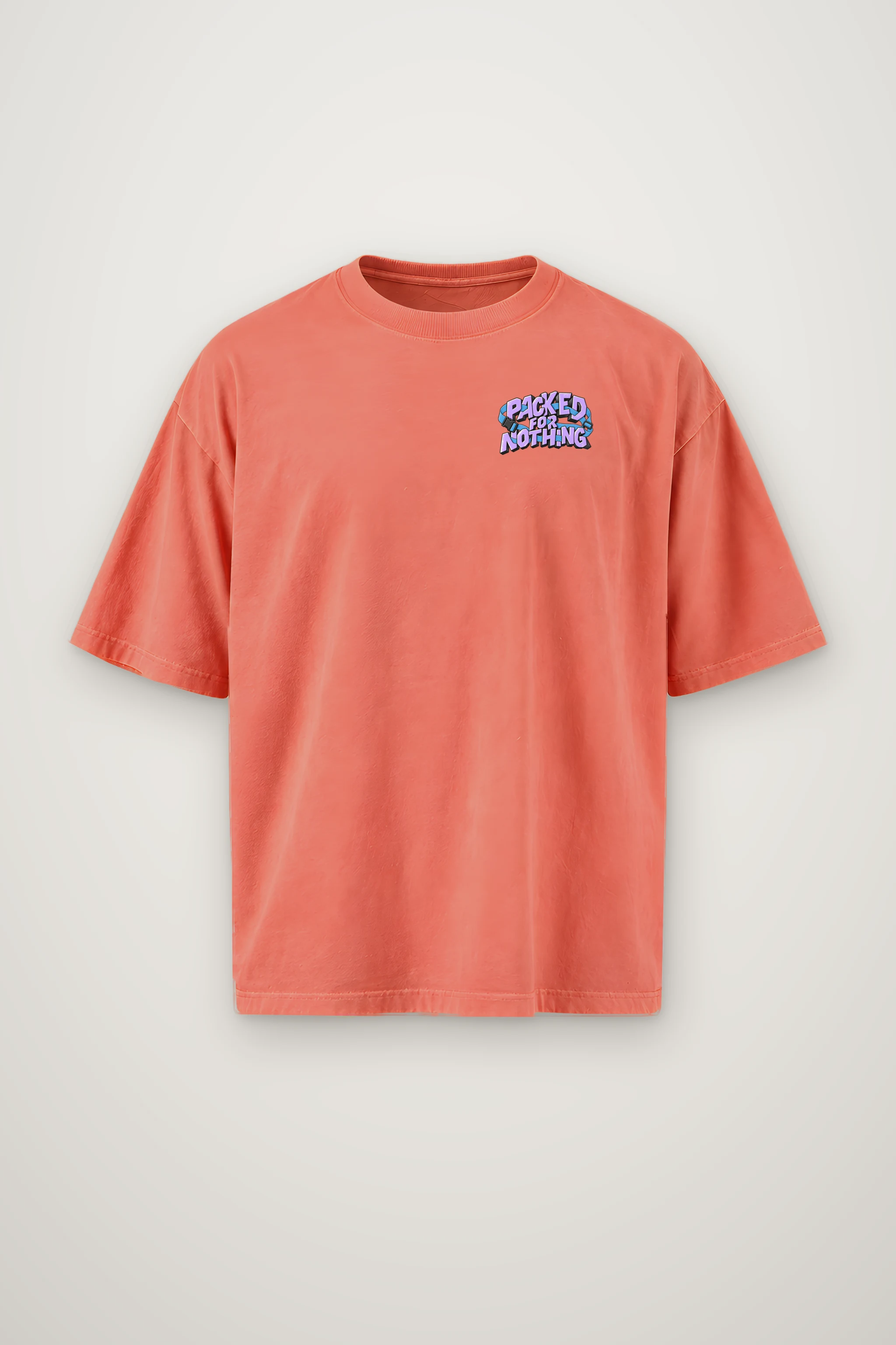 "Packed For Nothing" Men's Oversized Heavyweight Crewneck T-Shirt