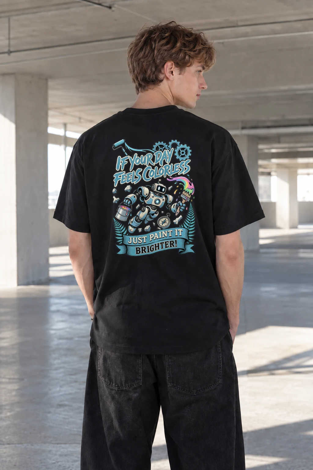 "Paint It Brighter" Heavyweight Unisex Crewneck T-shirt | Gildan 5000