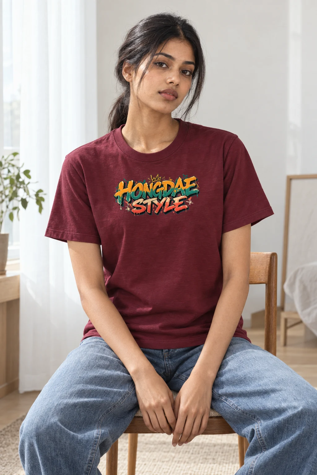 "Paint Splash Lettering" Heavyweight Unisex Crewneck T-shirt | Gildan 5000