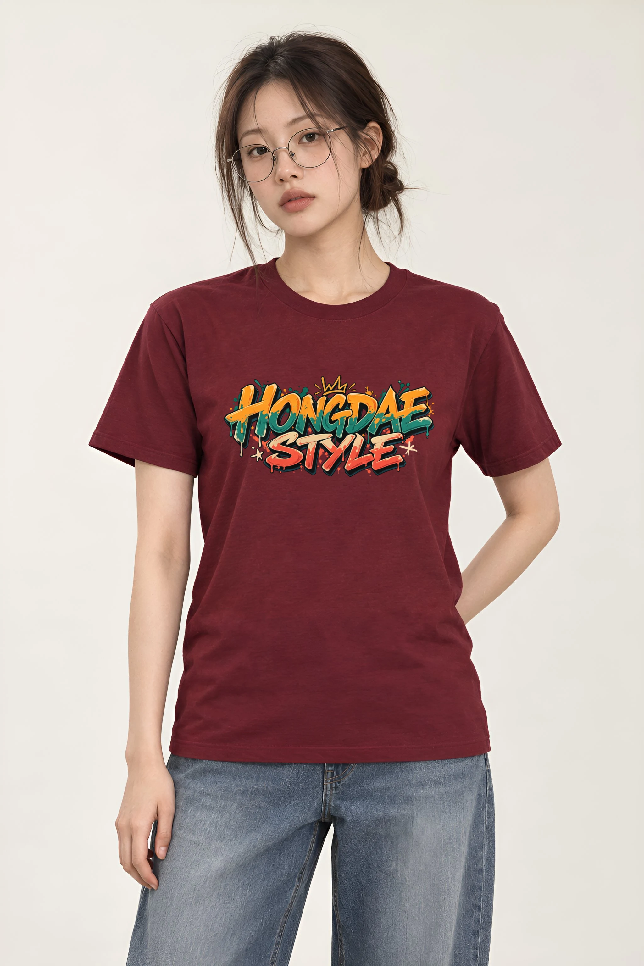 "Paint Splash Lettering" Heavyweight Unisex Crewneck T-shirt