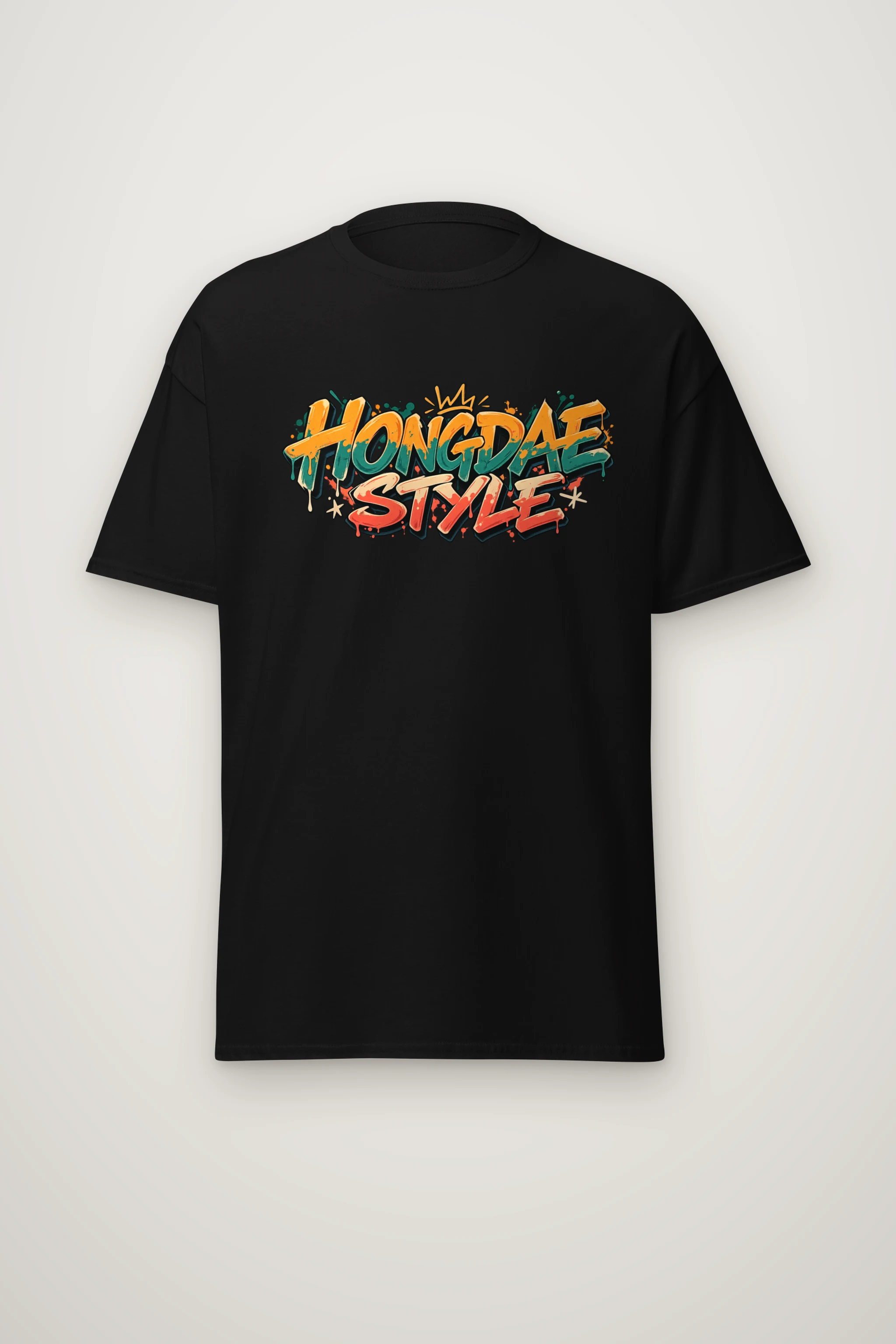 "Paint Splash Lettering" Heavyweight Unisex Crewneck T-shirt