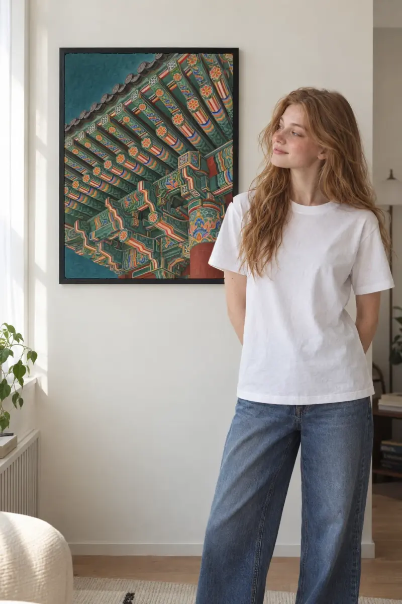"Painted Palace Eaves" Premium Wooden Framed Poster