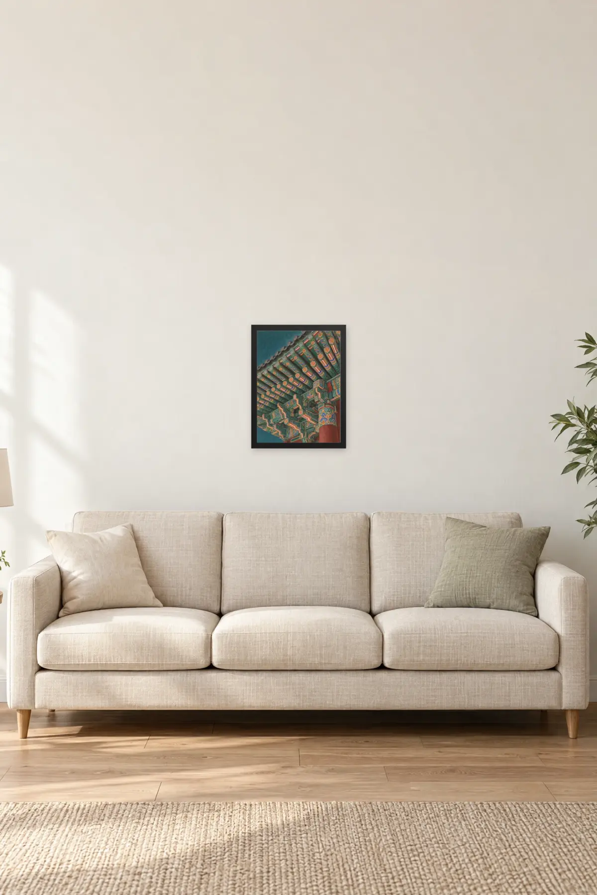 "Painted Palace Eaves" Premium Wooden Framed Poster — Black frame, 12 × 16 in