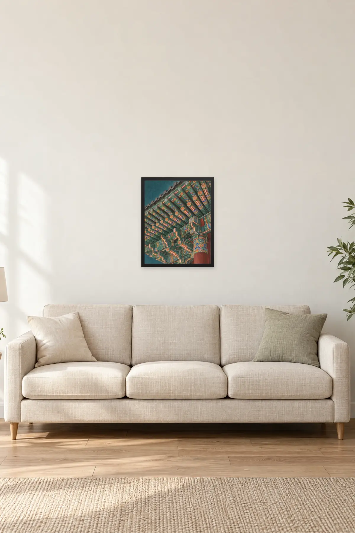 "Painted Palace Eaves" Premium Wooden Framed Poster — Black frame, 16 × 20 in