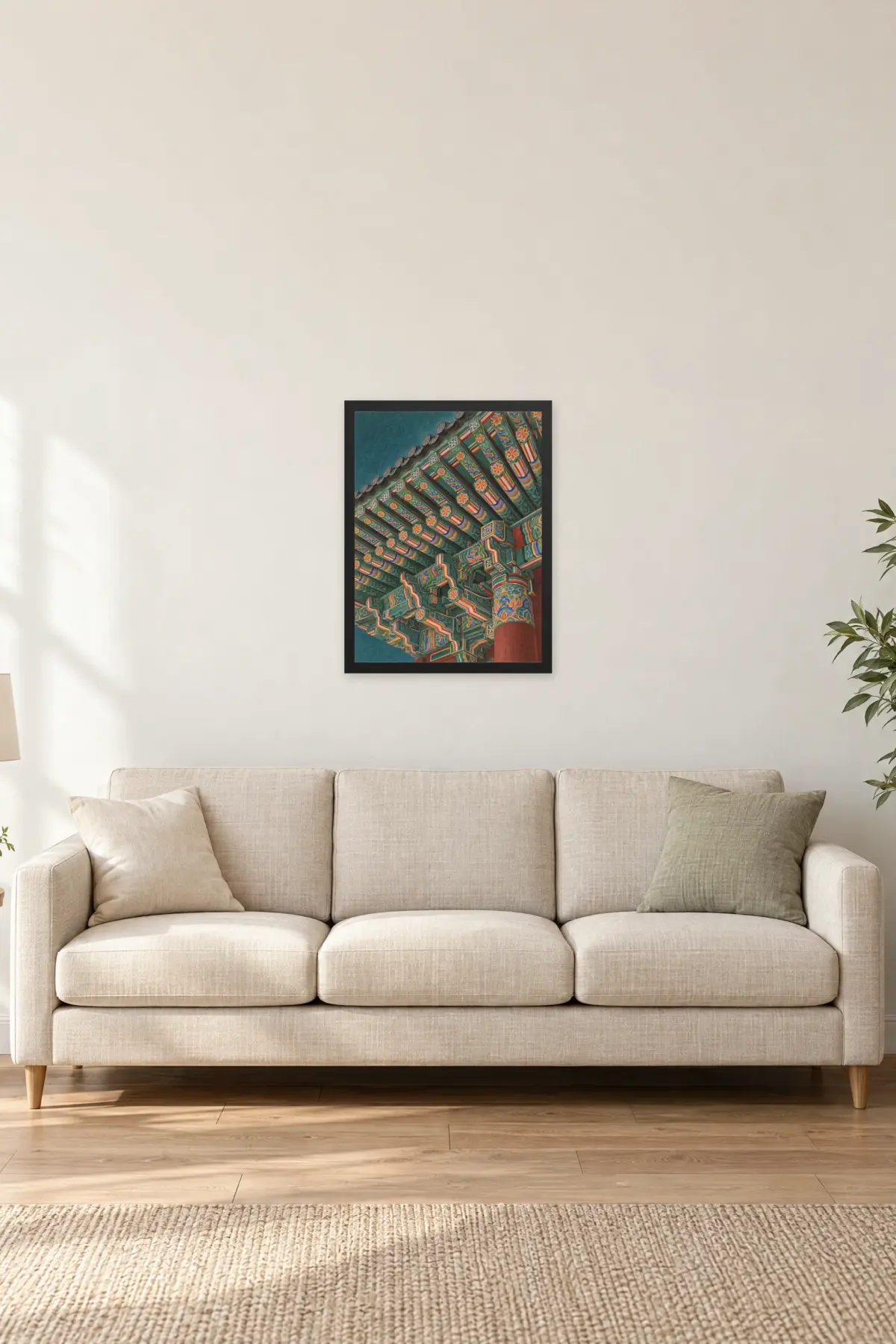 "Painted Palace Eaves" Premium Wooden Framed Poster — Black frame, 18 × 24 in