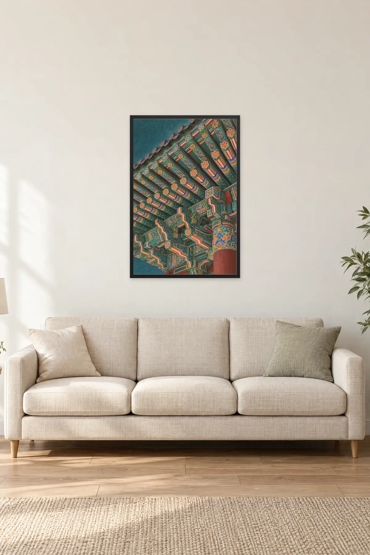 "Painted Palace Eaves" Premium Wooden Framed Poster — Black frame, 24 × 36 in