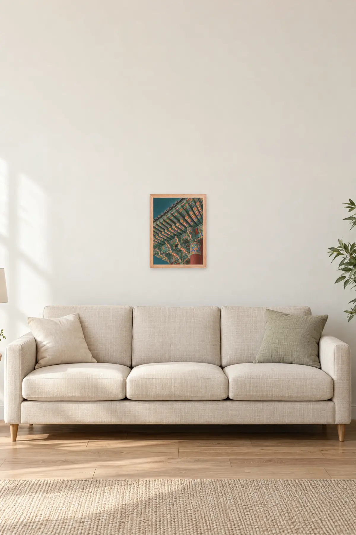"Painted Palace Eaves" Premium Wooden Framed Poster — Natural Wood frame, 12 × 16 in