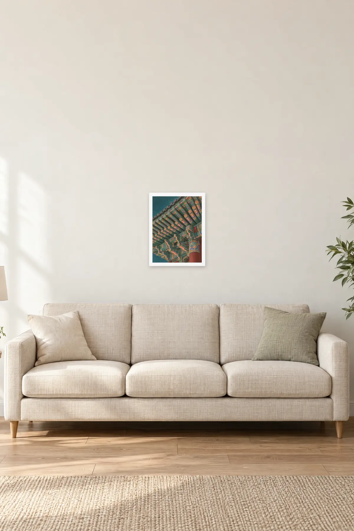 "Painted Palace Eaves" Premium Wooden Framed Poster — White frame, 12 × 16 in