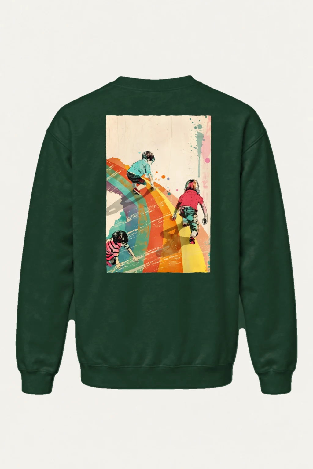 "Painted Stripe Run" Heavy Blend Unisex Crewneck Sweatshirt | Gildan 18000