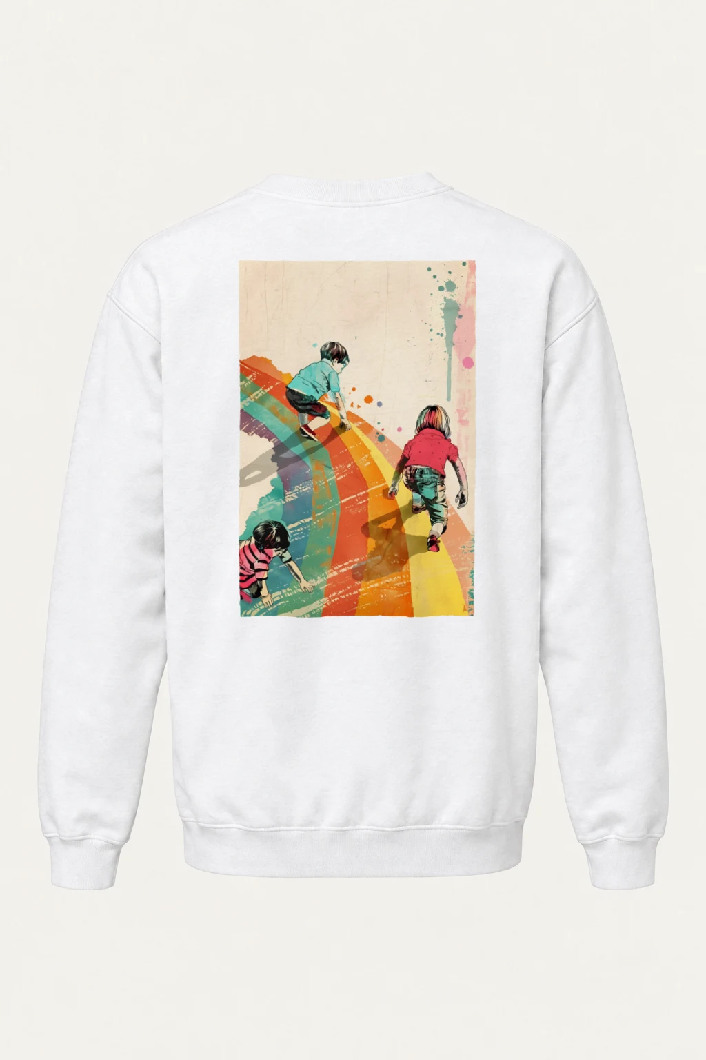 "Painted Stripe Run" Heavy Blend Unisex Crewneck Sweatshirt | Gildan 18000