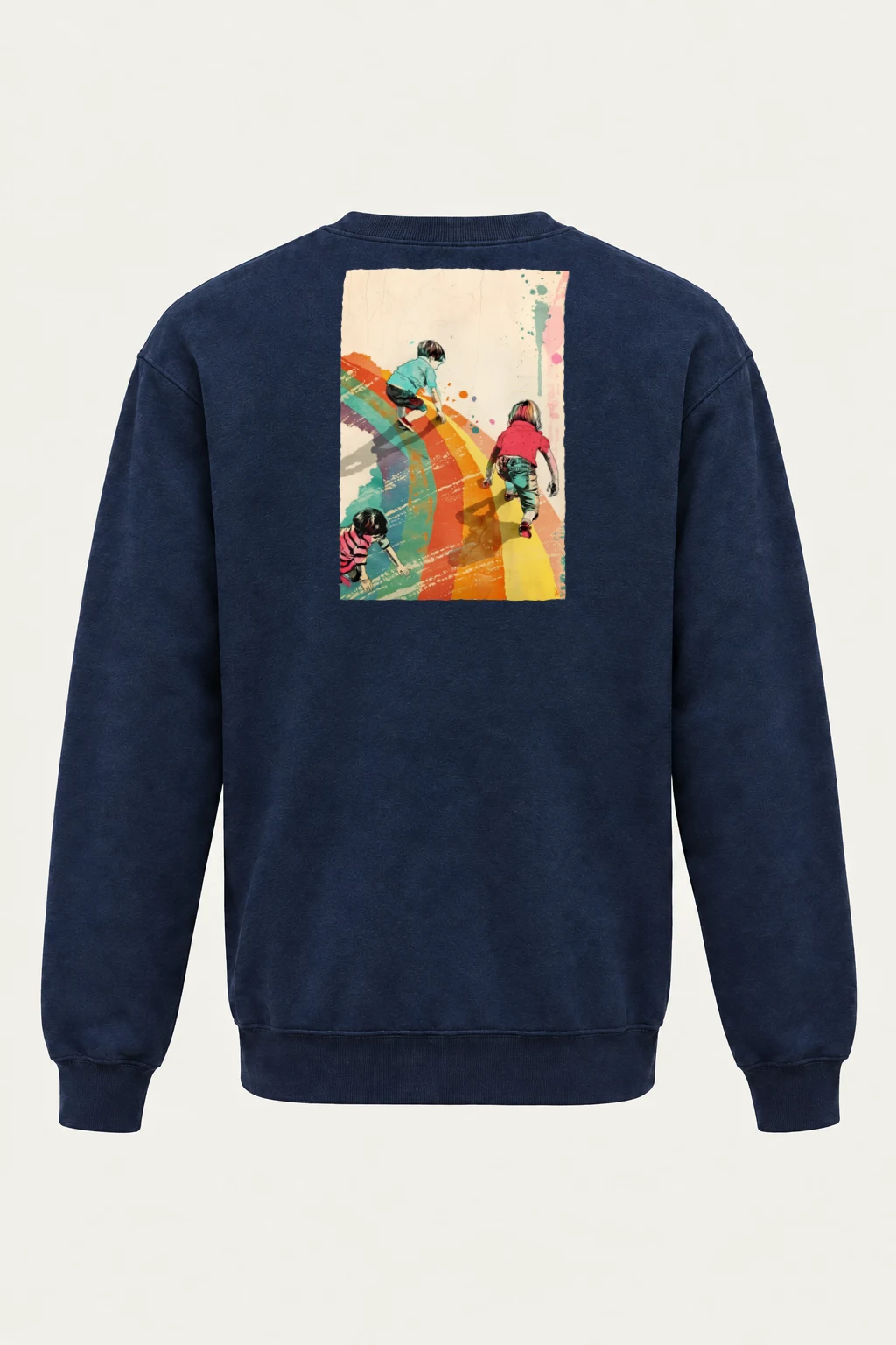 "Painted Stripe Run" Heavy Blend Unisex Crewneck Sweatshirt | Gildan 18000