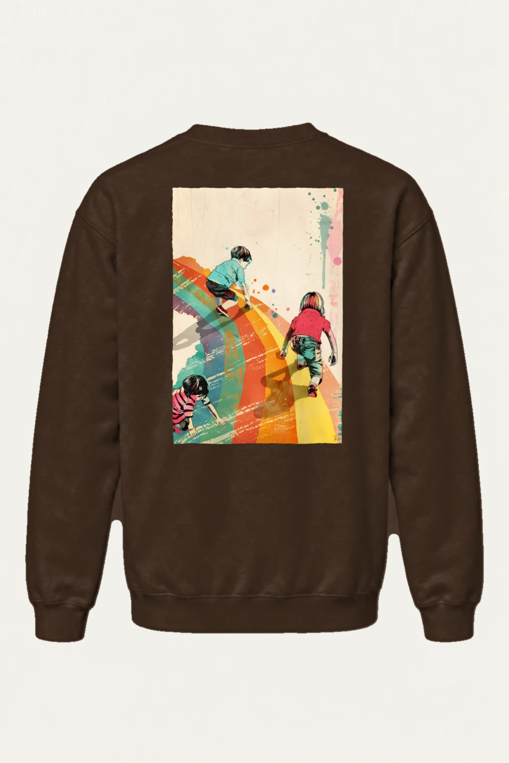 "Painted Stripe Run" Heavy Blend Unisex Crewneck Sweatshirt | Gildan 18000