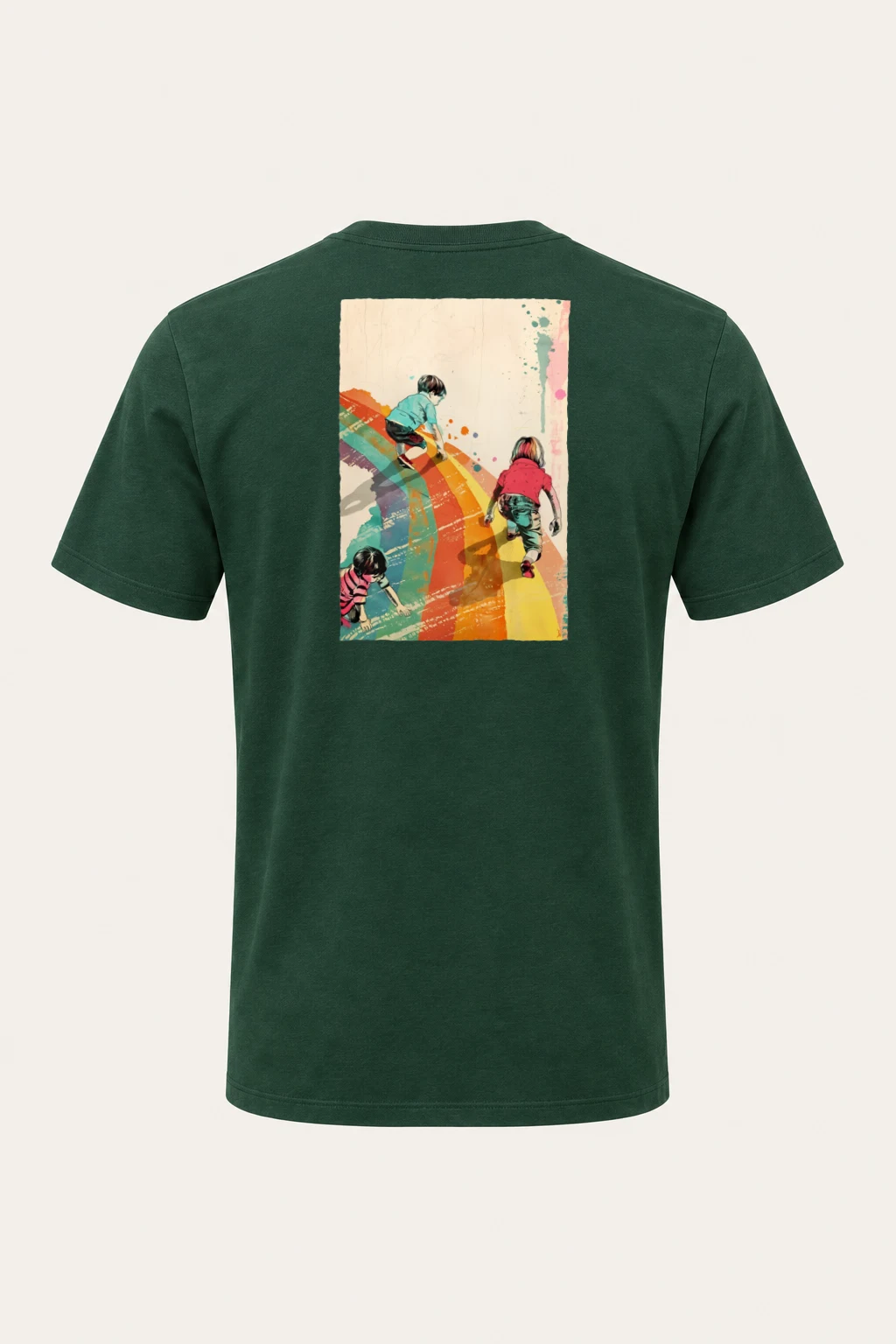 "Painted Stripe Run" Heavyweight Unisex Crewneck T-shirt | Gildan 5000