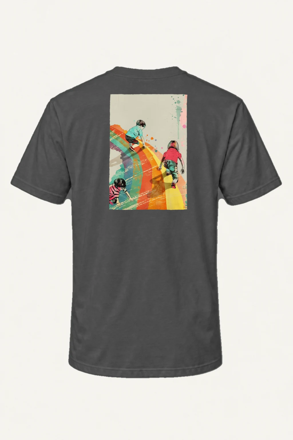 "Painted Stripe Run" Heavyweight Unisex Crewneck T-shirt | Gildan 5000