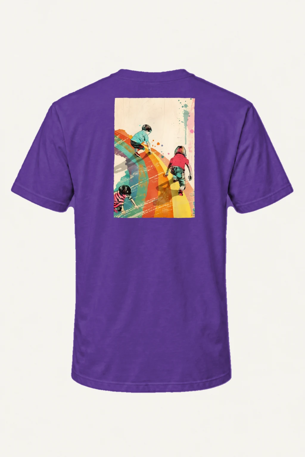 "Painted Stripe Run" Heavyweight Unisex Crewneck T-shirt | Gildan 5000