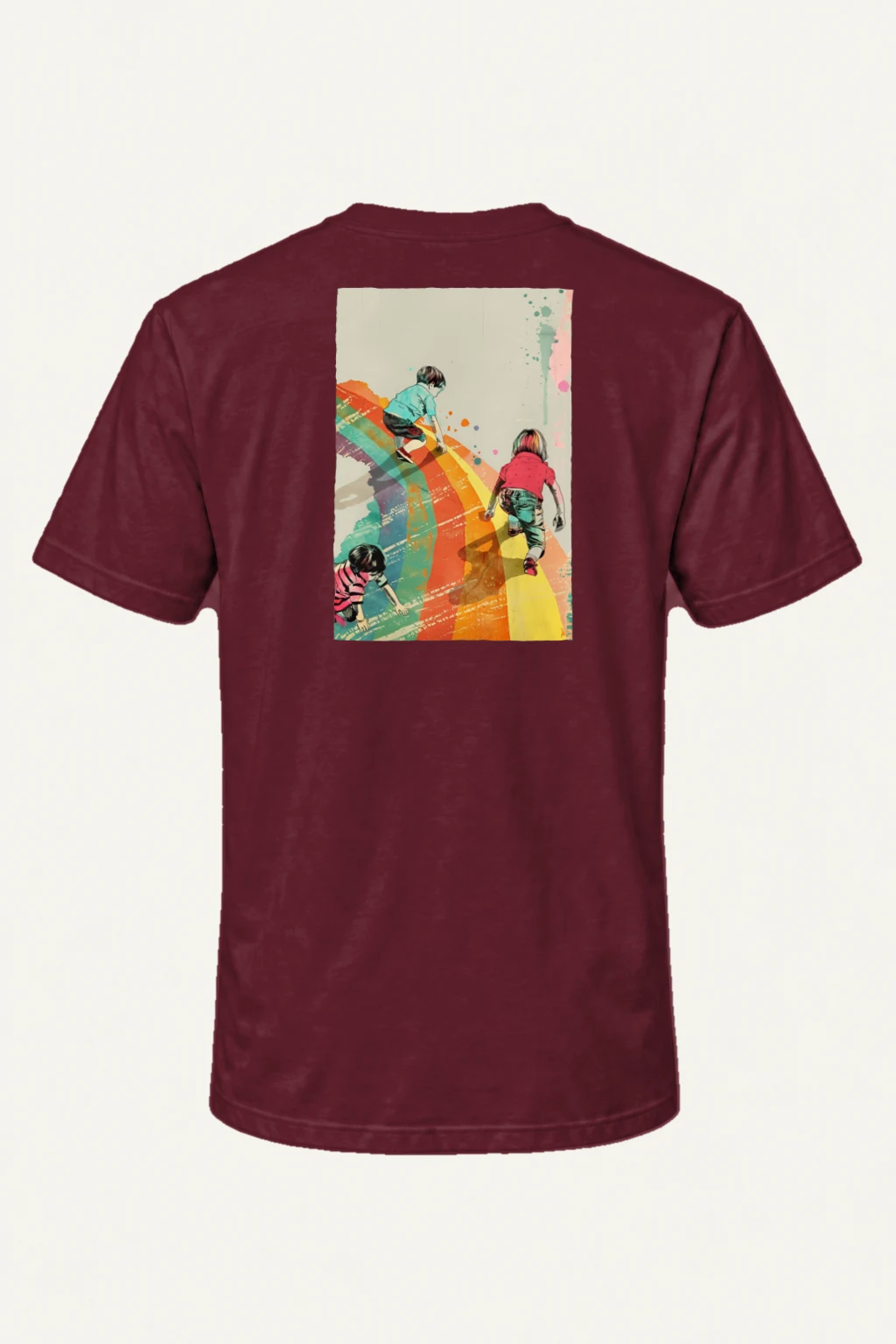 "Painted Stripe Run" Heavyweight Unisex Crewneck T-shirt | Gildan 5000