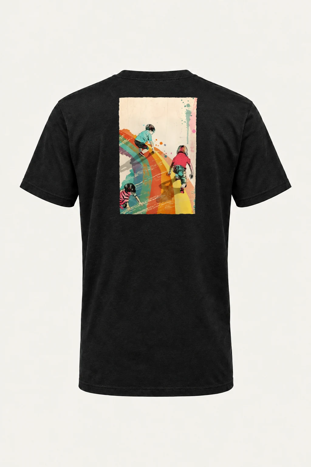 "Painted Stripe Run" Heavyweight Unisex Crewneck T-shirt | Gildan 5000
