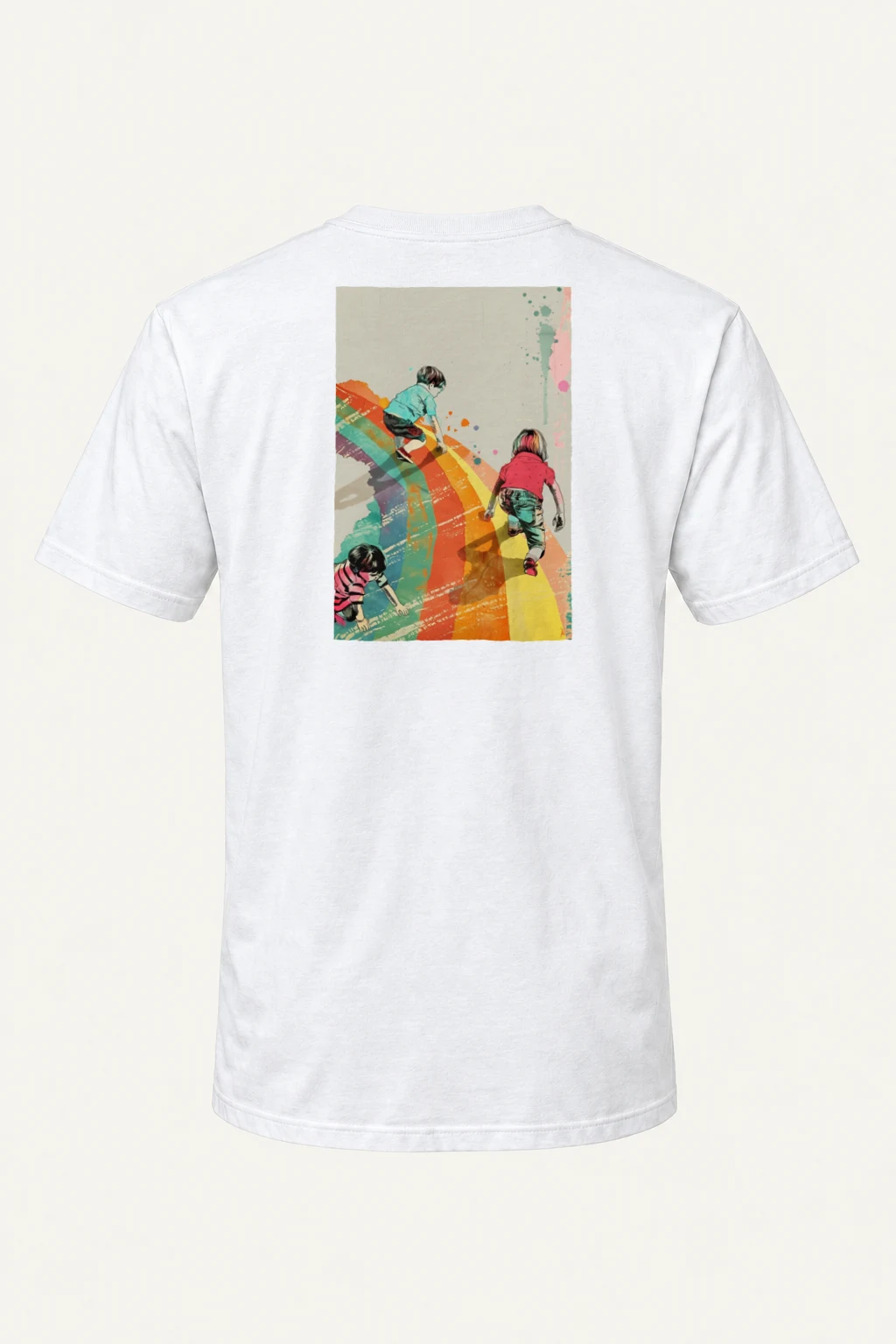 "Painted Stripe Run" Heavyweight Unisex Crewneck T-shirt | Gildan 5000
