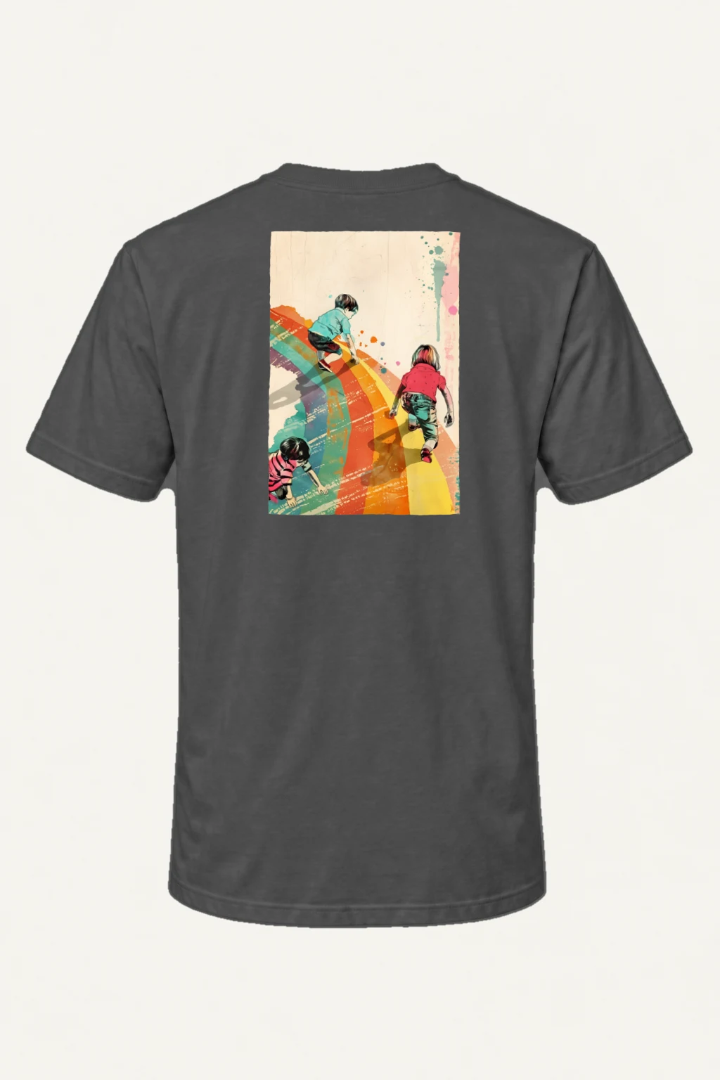 "Painted Stripe Run" Heavyweight Unisex Crewneck T-shirt | Gildan 5000