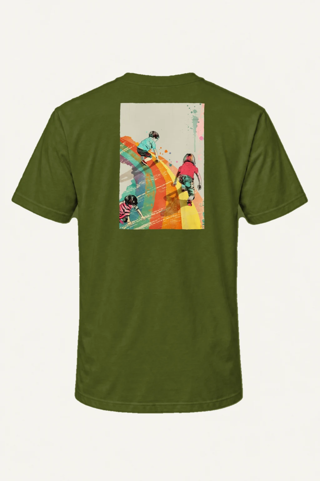 "Painted Stripe Run" Heavyweight Unisex Crewneck T-shirt | Gildan 5000