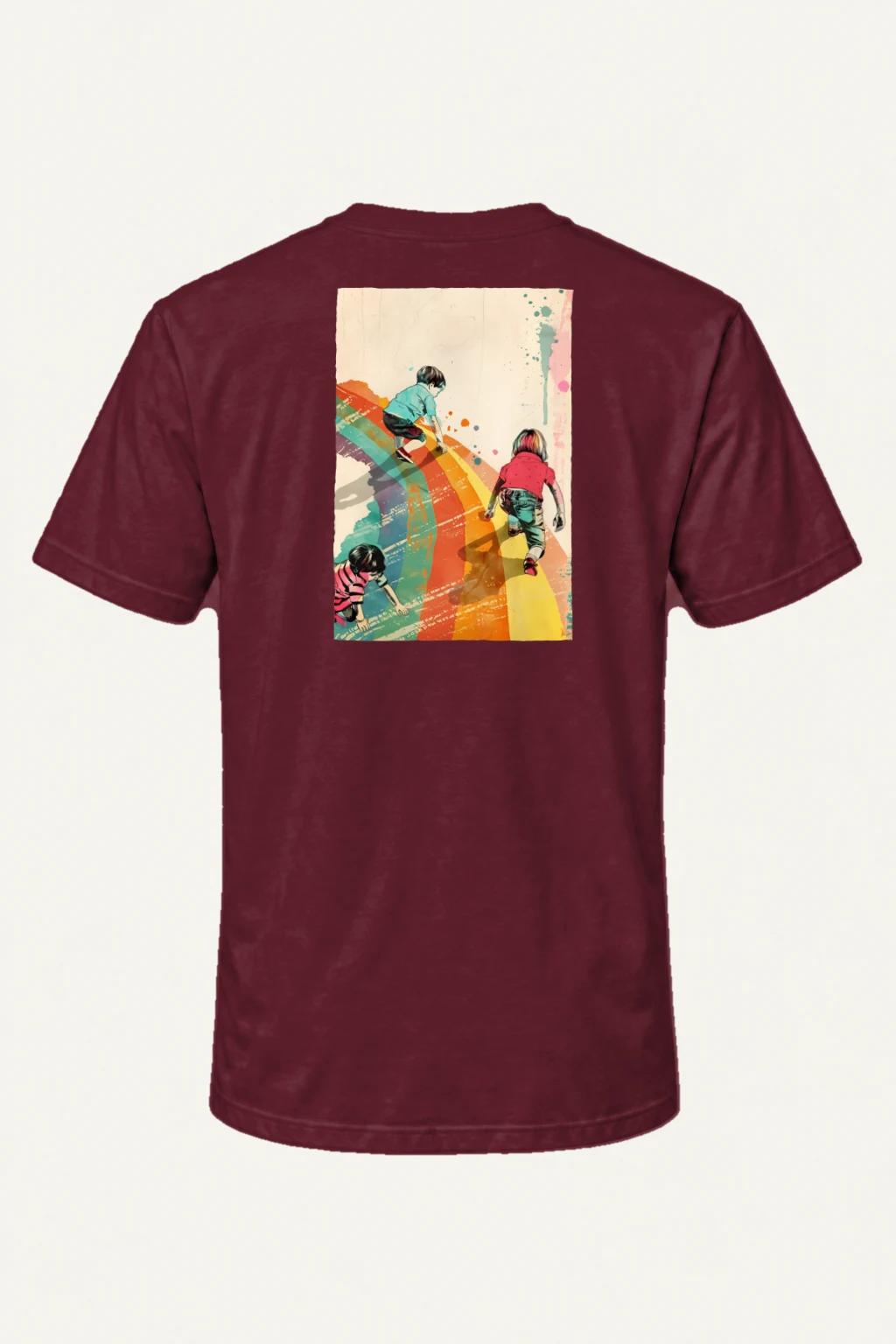 "Painted Stripe Run" Heavyweight Unisex Crewneck T-shirt | Gildan 5000