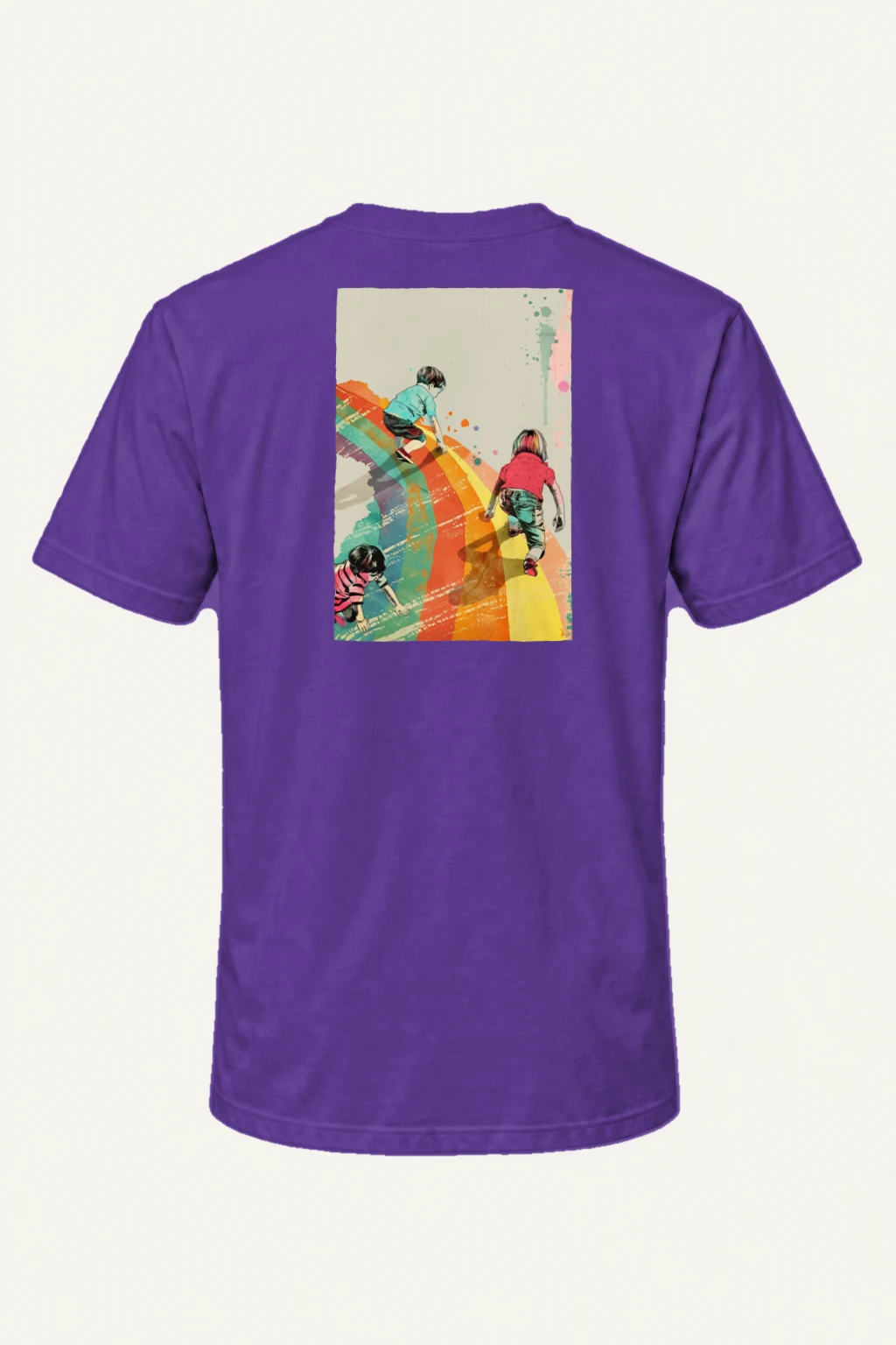 "Painted Stripe Run" Heavyweight Unisex Crewneck T-shirt | Gildan 5000