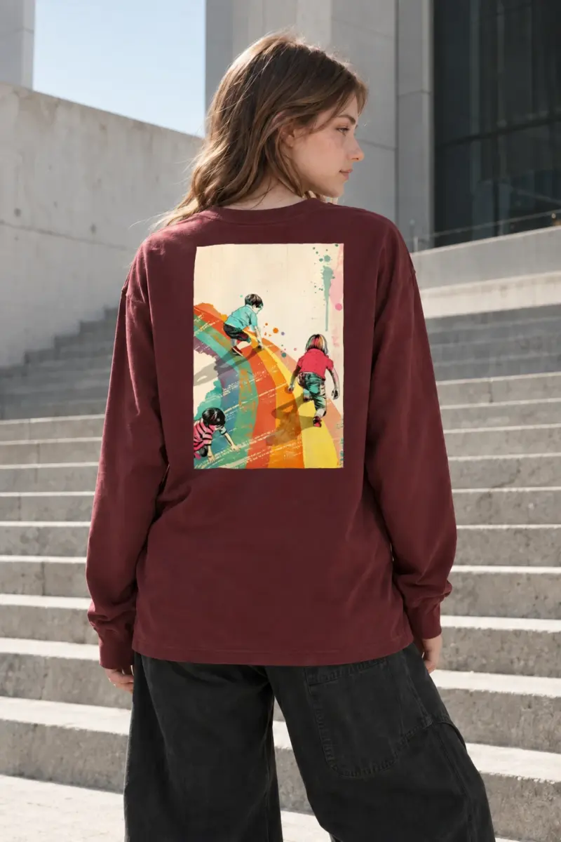 "Painted Stripe Run" Unisex Longsleeve T-shirt | Gildan 2400