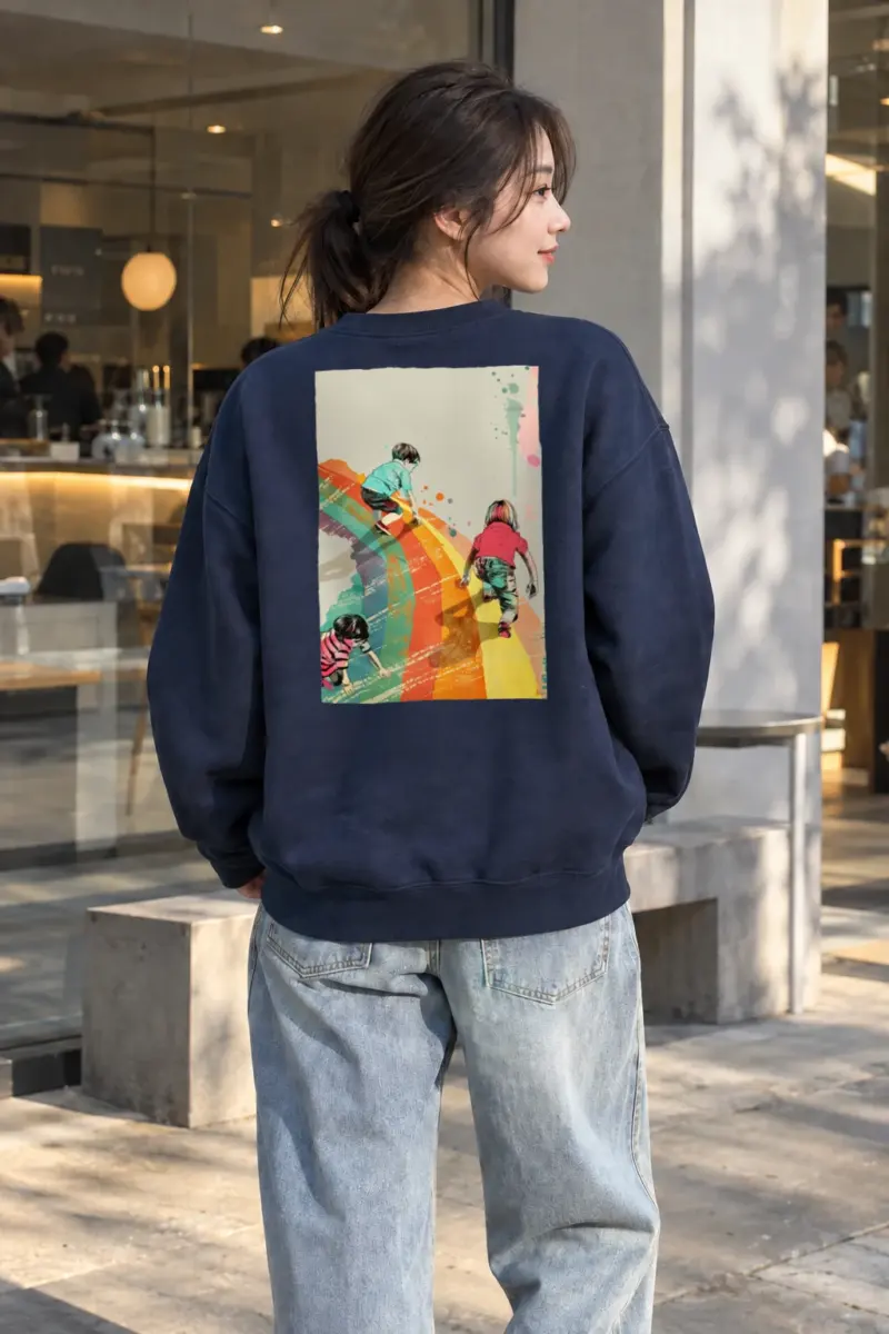 “Painted Stripe Runners” Heavy Blend Unisex Crewneck Sweatshirt | Gildan 18000