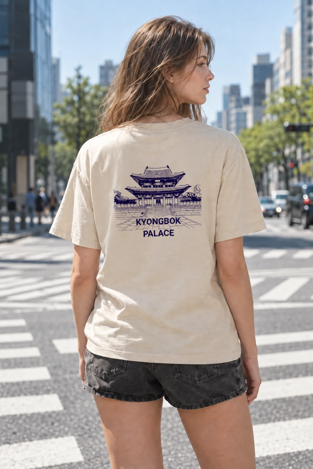 "Palace Courtyard Lines" Heavyweight Unisex Crewneck T-shirt | Gildan 5000