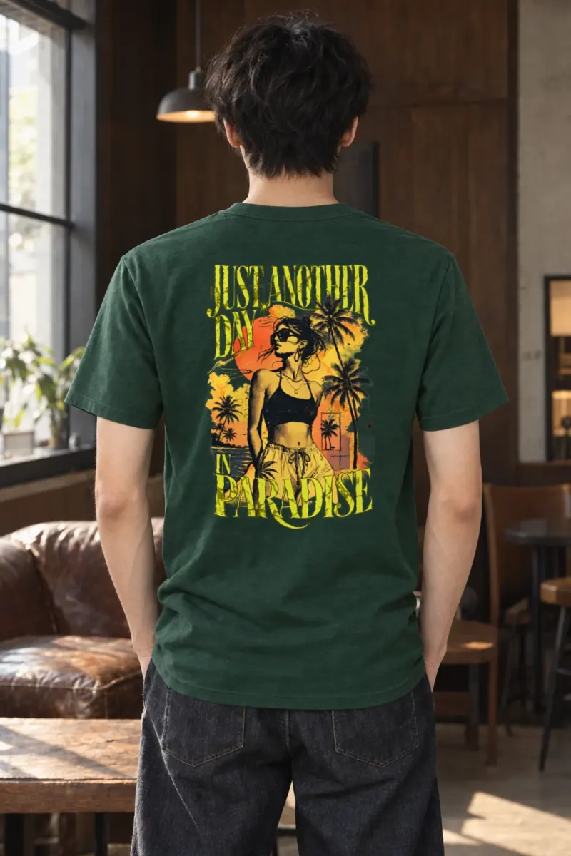 "Paradise Afterglow" Heavyweight Unisex Crewneck T-shirt