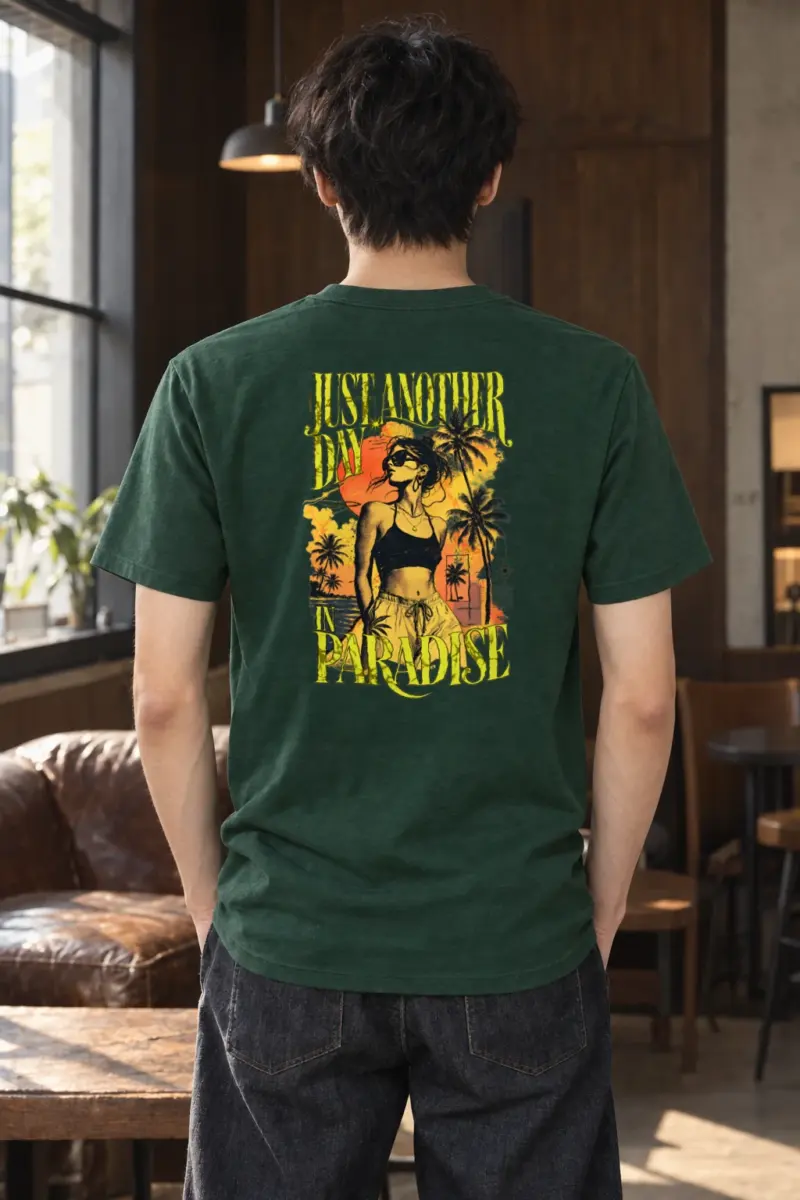 "Paradise Afterglow" Heavyweight Unisex Crewneck T-shirt