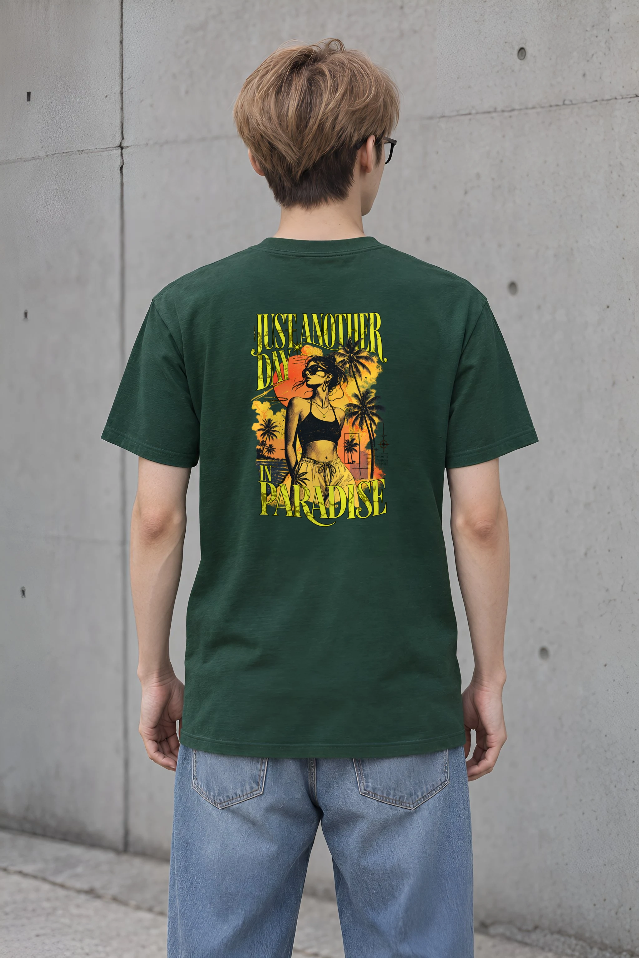 "Paradise Afterglow" Heavyweight Unisex Crewneck T-shirt