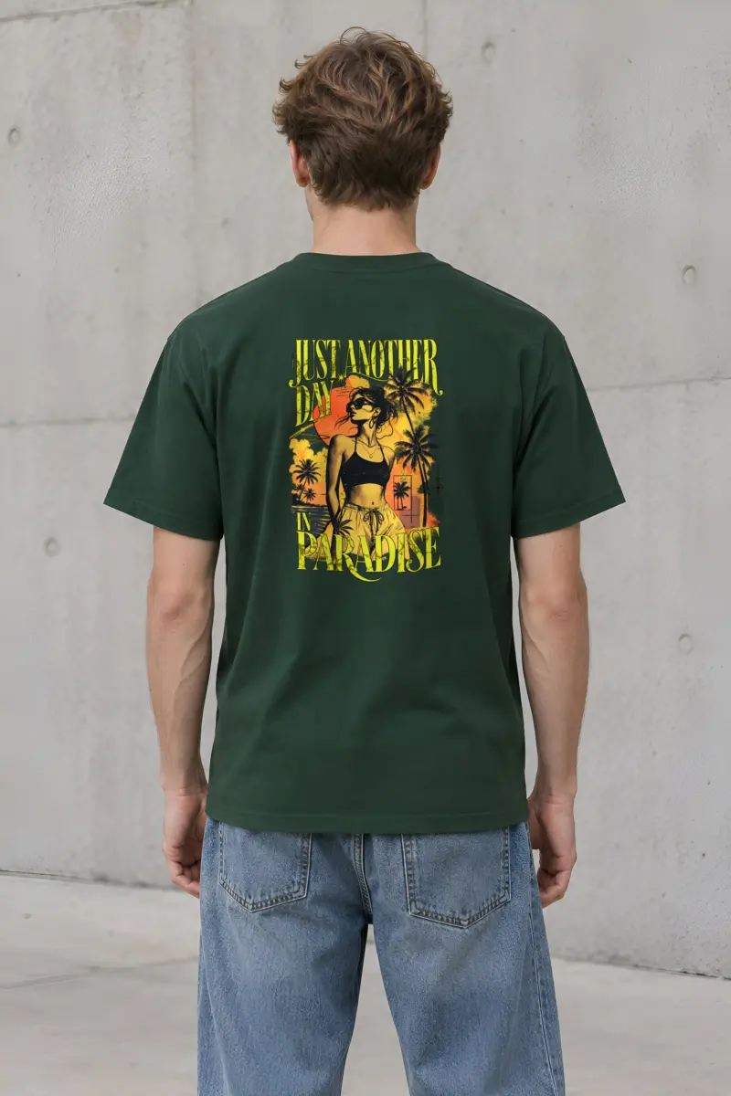 "Paradise Afterglow" Heavyweight Unisex Crewneck T-shirt