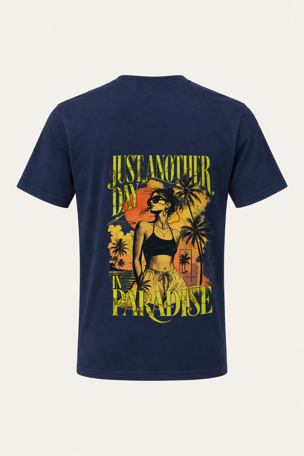 "Paradise Afterglow" Heavyweight Unisex Crewneck T-shirt | Gildan 5000
