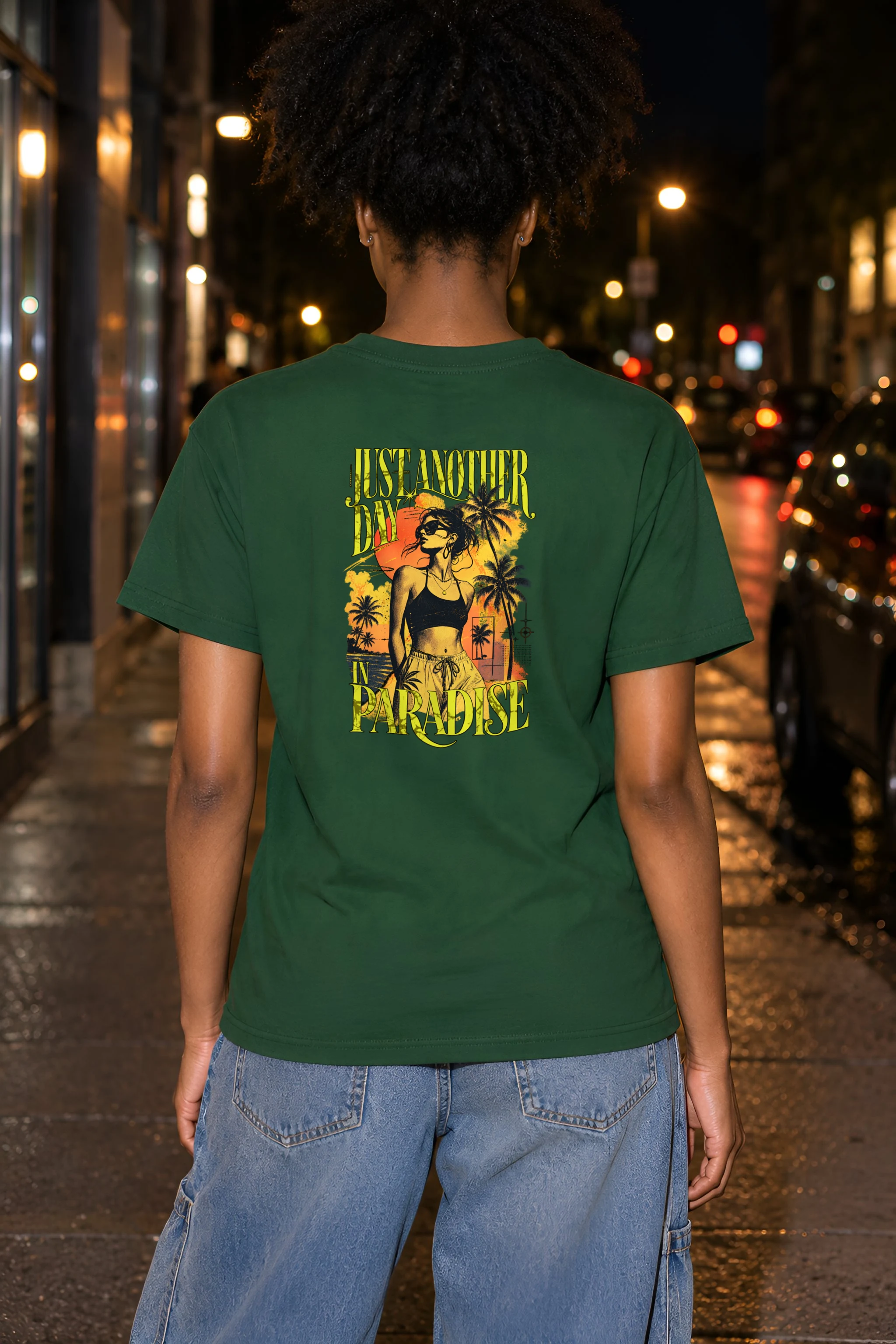 "Paradise Afterglow" Heavyweight Unisex Crewneck T-shirt