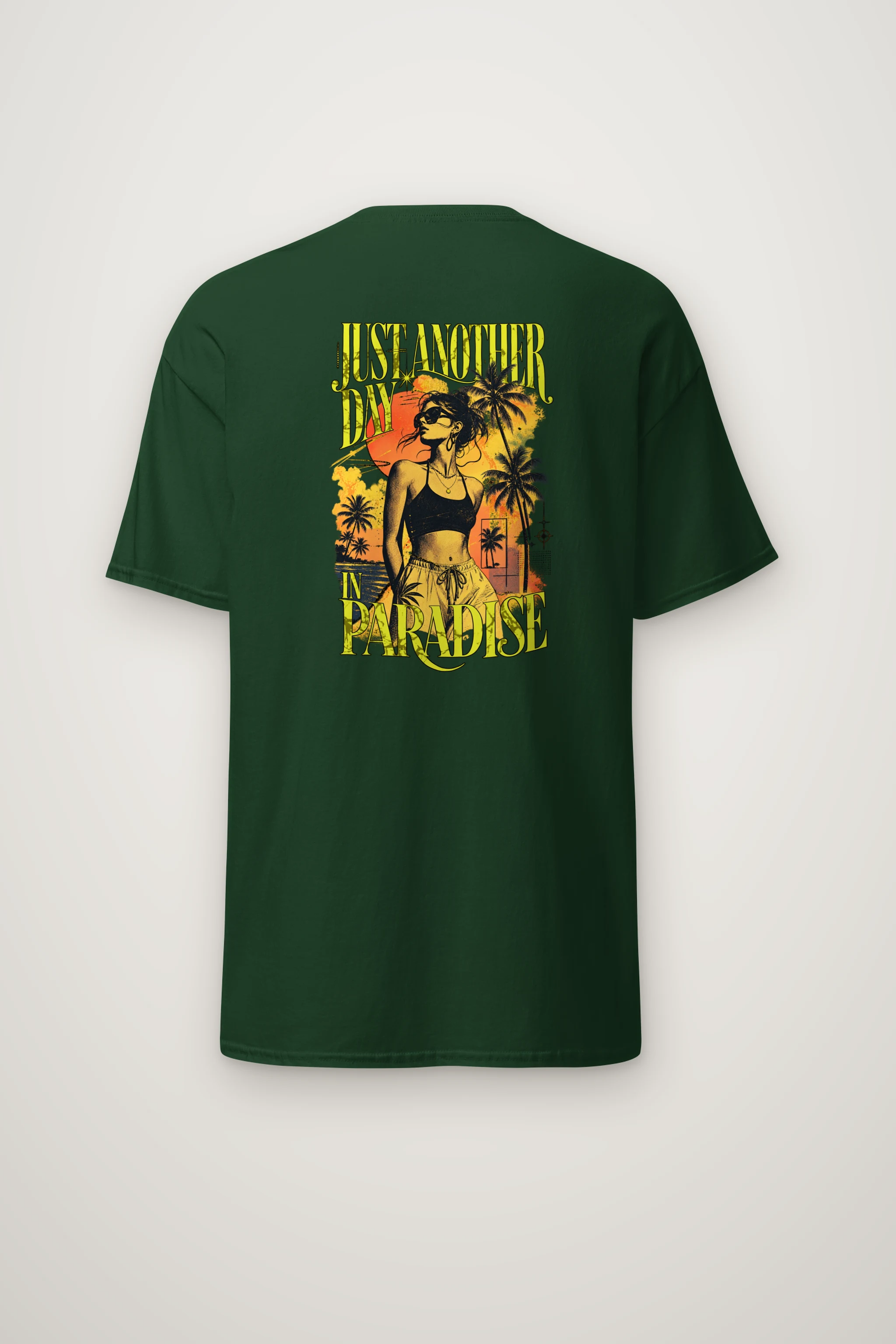 "Paradise Afterglow" Heavyweight Unisex Crewneck T-shirt